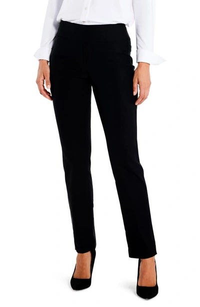 Nic + Zoe Wonderstretch Pocket Straight Leg Pants In Black Onyx
