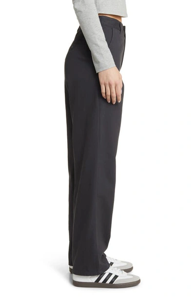 Shop Bp. High Waist Straight Leg Cotton Pants In Grey Phantom