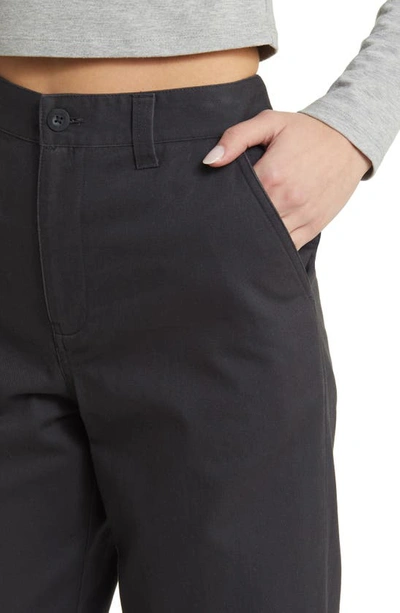 Shop Bp. High Waist Straight Leg Cotton Pants In Grey Phantom