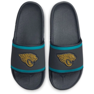 Shop Nike Jacksonville Jaguars Off-court Wordmark Slide Sandals In Gray