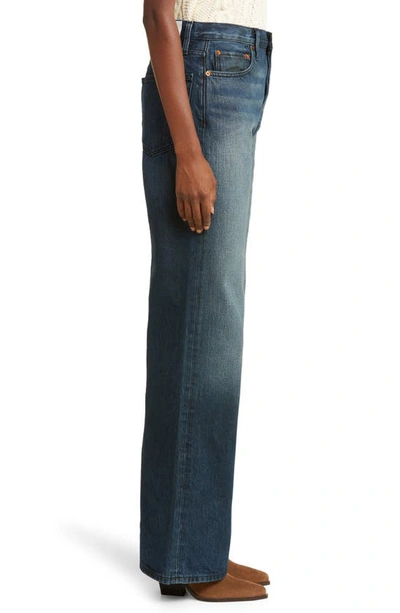 Shop Re/done '70s Ultrahigh Waist Wide Leg Nonstretch Jeans In Midnight