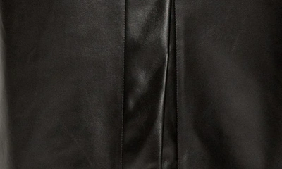 Buxom Couture Faux Leather Midi Pencil Skirt In Black
