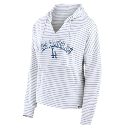 Shop Fanatics Branded White Los Angeles Dodgers Striped Arch Pullover Hoodie