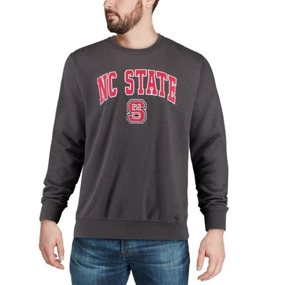 Colosseum Men's Nc State Wolfpack Arch & Logo Crew Neck Sweatshirt In Charcoal