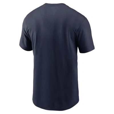 Shop Nike College Navy Seattle Seahawks Essential Blitz Lockup T-shirt