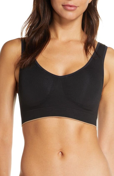 Shop Spanxr Breast Of Both Worlds Reversible Wireless Bra In Very Black/ Barely