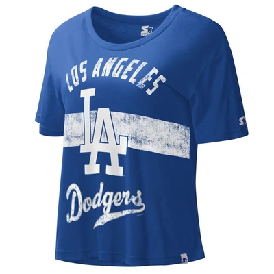 Shop Starter Royal Los Angeles Dodgers  Record Setter Crop Top