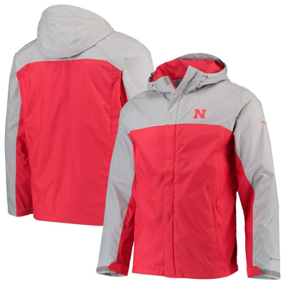 Shop Columbia Gray/scarlet Nebraska Huskers Glennaker Storm Full-zip Jacket