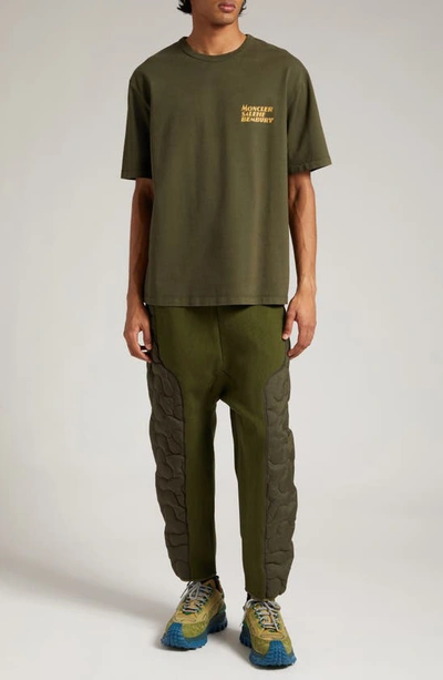 Shop Moncler Genius Logo Cotton Graphic T-shirt In Olive