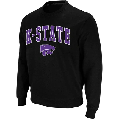 Shop Colosseum Black Kansas State Wildcats Arch & Logo Crew Neck Sweatshirt