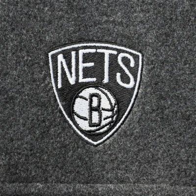 Shop Columbia Brooklyn Nets Heathered Charcoal Flanker Full-zip Jacket In Heather Charcoal
