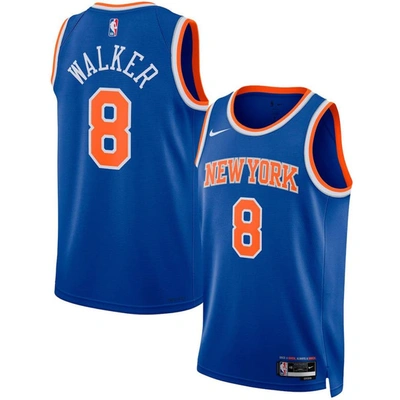 Shop Nike Unisex  Kemba Walker Blue New York Knicks Swingman Jersey