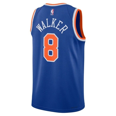 Shop Nike Unisex  Kemba Walker Blue New York Knicks Swingman Jersey