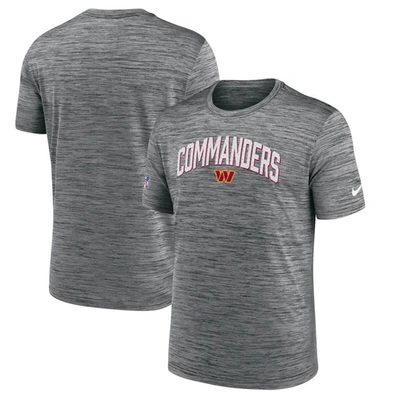 Shop Nike Gray Washington Commanders Sideline Velocity Athletic Stack Performance T-shirt
