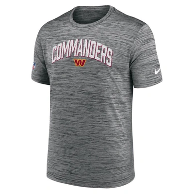 Shop Nike Gray Washington Commanders Sideline Velocity Athletic Stack Performance T-shirt