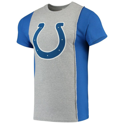 Shop Refried Apparel Gray/royal Indianapolis Colts Sustainable Upcycled Split T-shirt