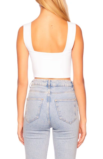Susana Monaco Square Neck Cropped Tank Top In Sugar