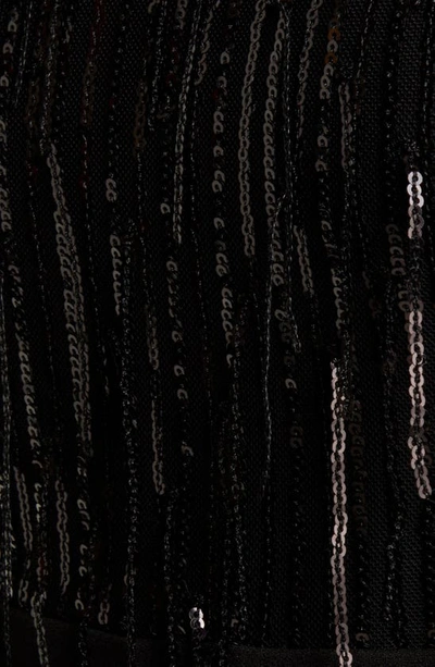 Shop Eliza J Sequin Fringe Long Sleeve Jumpsuit In Black