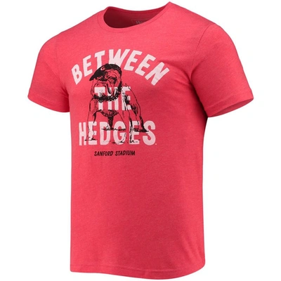 Shop Homefield Heathered Red Georgia Bulldogs Vintage Between The Hedges T-shirt In Heather Red