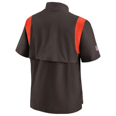 Shop Nike Brown Cleveland Browns Sideline Coaches Chevron Lockup Pullover Top