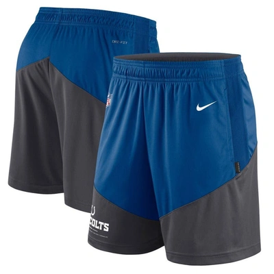 Shop Nike Royal/anthracite Indianapolis Colts Sideline Primary Lockup Performance Shorts