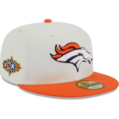 Shop New Era Cream Denver Broncos Retro 59fifty Fitted Hat