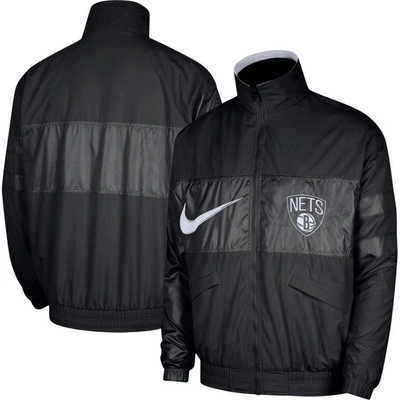 Shop Nike Black Brooklyn Nets Courtside Versus Capsule Full-zip Jacket