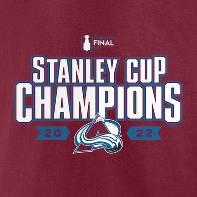 Shop Fanatics Branded Burgundy Colorado Avalanche 2022 Stanley Cup Champions Jersey Roster V-neck T-shirt