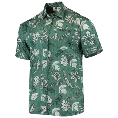 Shop Wes & Willy Green Michigan State Spartans Vintage Floral Button-up Shirt