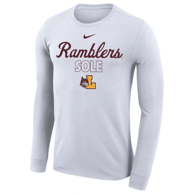 Shop Nike White Loyola Chicago Ramblers 2023 On Court Bench Long Sleeve T-shirt