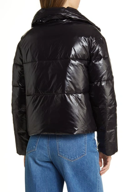 Shop Michael Michael Kors Water Resistant 500 Fill Power Down Jacket In Black