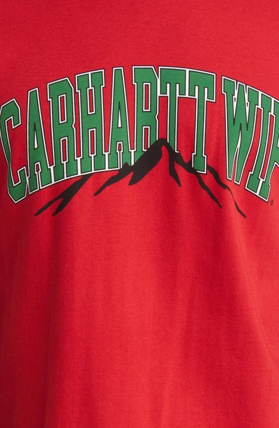 Shop Carhartt Work In Progress Mountain College Organic Cotton Graphic T-shirt In Cherry