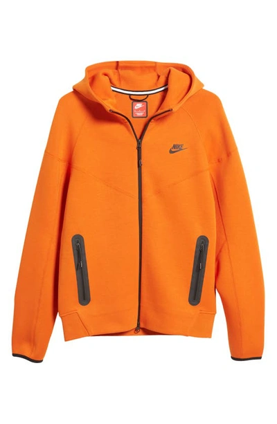 Shop Nike Tech Fleece Windrunner Zip Hoodie In Campfire Orange/ Black