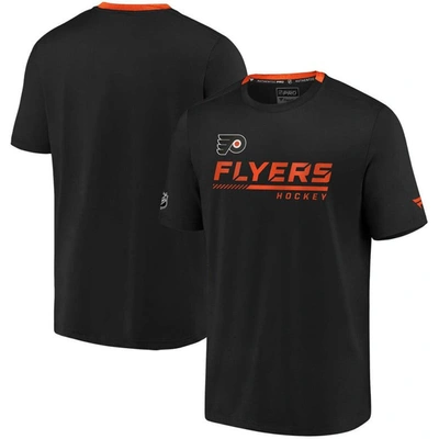Shop Fanatics Branded Black Philadelphia Flyers Authentic Pro Locker Room Performance T-shirt