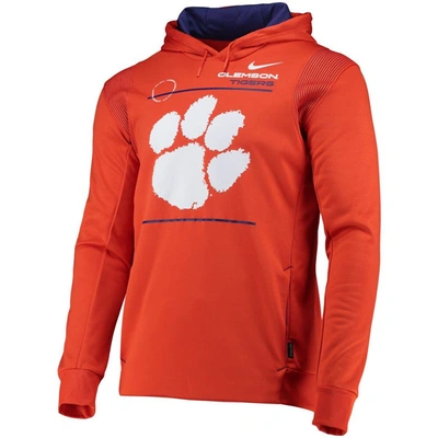 Shop Nike Orange Clemson Tigers 2021 Team Sideline Performance Pullover Hoodie