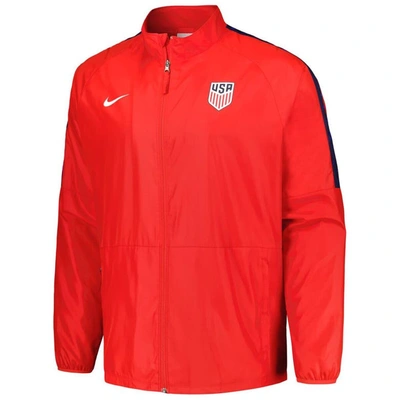 Shop Nike Red Usmnt 2023 Academy Awf Raglan Full-zip Jacket