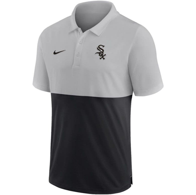 Shop Nike Silver/black Chicago White Sox Team Baseline Striped Performance Polo