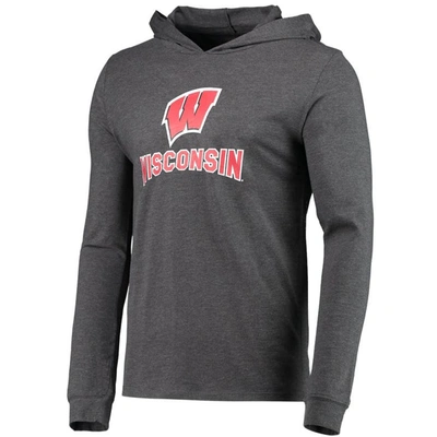 Shop Concepts Sport Red/heather Charcoal Wisconsin Badgers Meter Long Sleeve Hoodie T-shirt & Jogger Paja