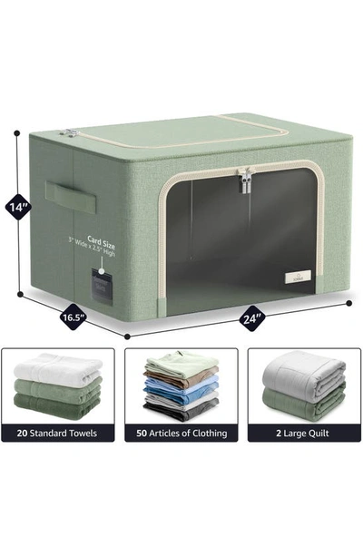 Sorbus Set Of 2 Stackable Foldable Organizer Bins In Teal