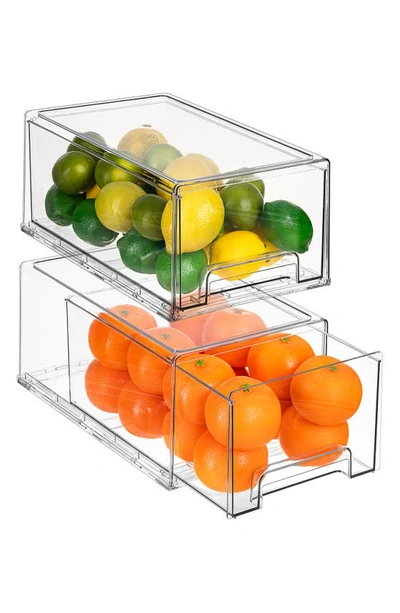 Sorbus Large Set Of 2 Fridge Organizer Drawers In Clear