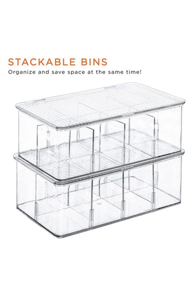 Sorbus Set Of 2 Fridge Organizer Bins With Lids In Clear