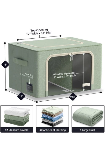Sorbus Set Of 2 Stackable Foldable Organizer Bins In Teal