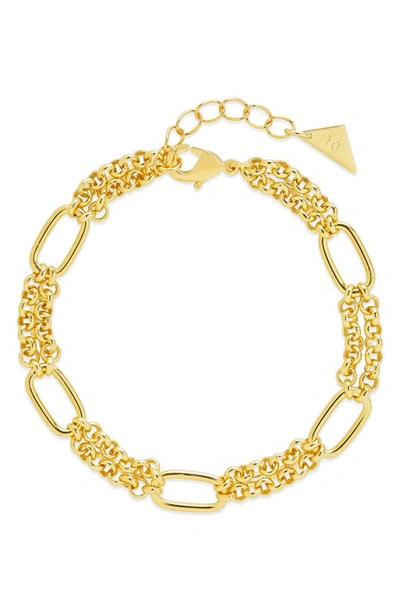 Shop Sterling Forever Zenni Station Chain Bracelet In Gold