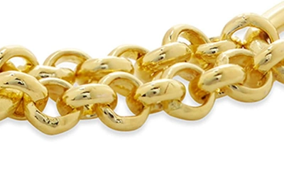 Shop Sterling Forever Zenni Station Chain Bracelet In Gold