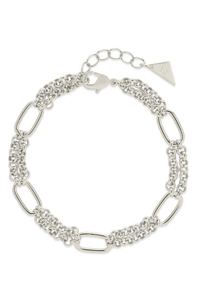 Shop Sterling Forever Zenni Station Chain Bracelet In Silver