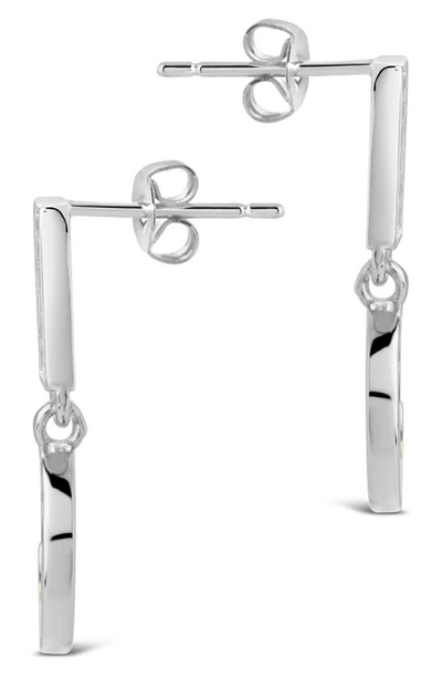Shop Sterling Forever Valeria Cubic Zirconia & Mother-of-pearl Moon Drop Earrings In Silver