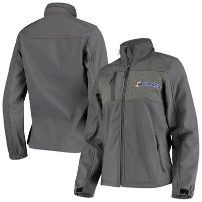 Shop Dunbrooke Charcoal Los Angeles Rams Zephyr Softshell Full-zip Jacket