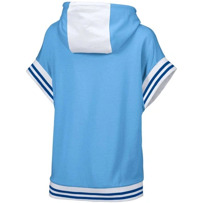 Shop Lusso Light Blue New York Yankees Mabel Tri-blend Short Sleeve Pullover Hoodie