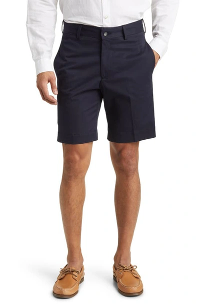 Shop Berle Charleston Khaki Cotton Stretch Twill Shorts In Navy