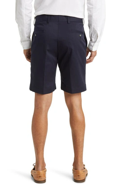 Berle Charleston Khaki Cotton Stretch Twill Shorts In Navy